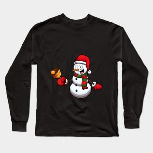 Snowman With Bell Long Sleeve T-Shirt